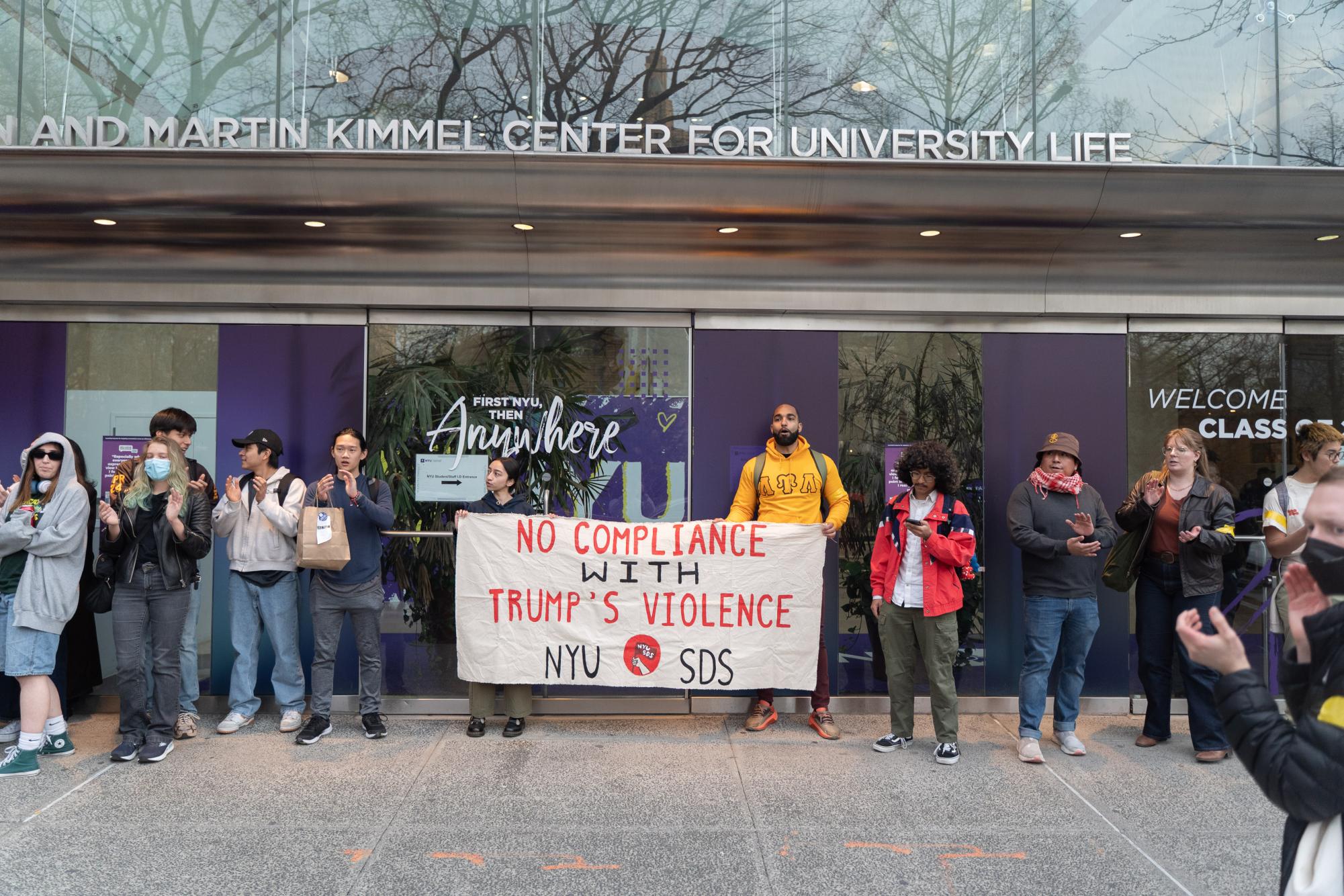 Dozens protest NYU response to College Republicans’ anti-immigration panel