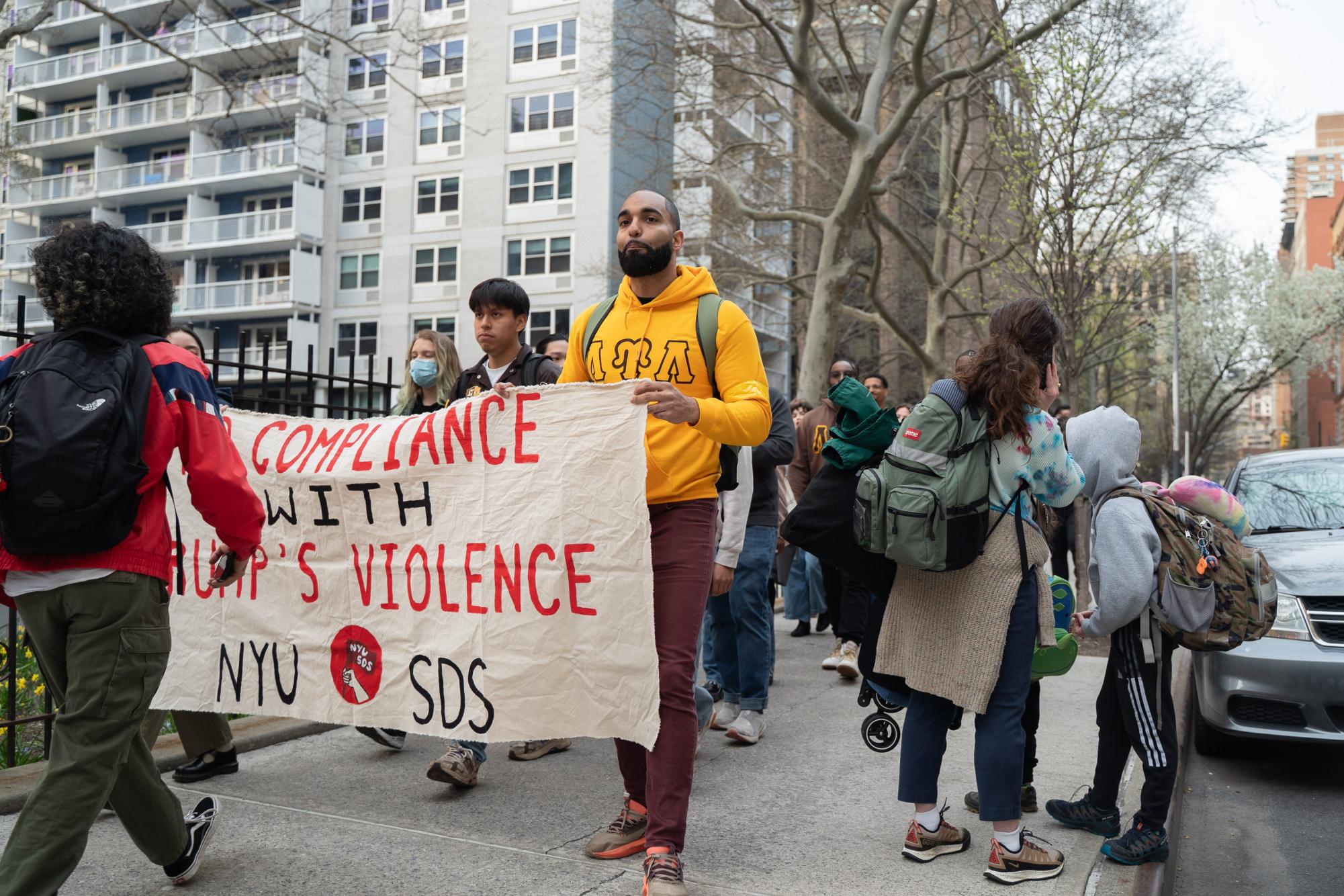 Dozens protest NYU response to College Republicans’ anti-immigration panel