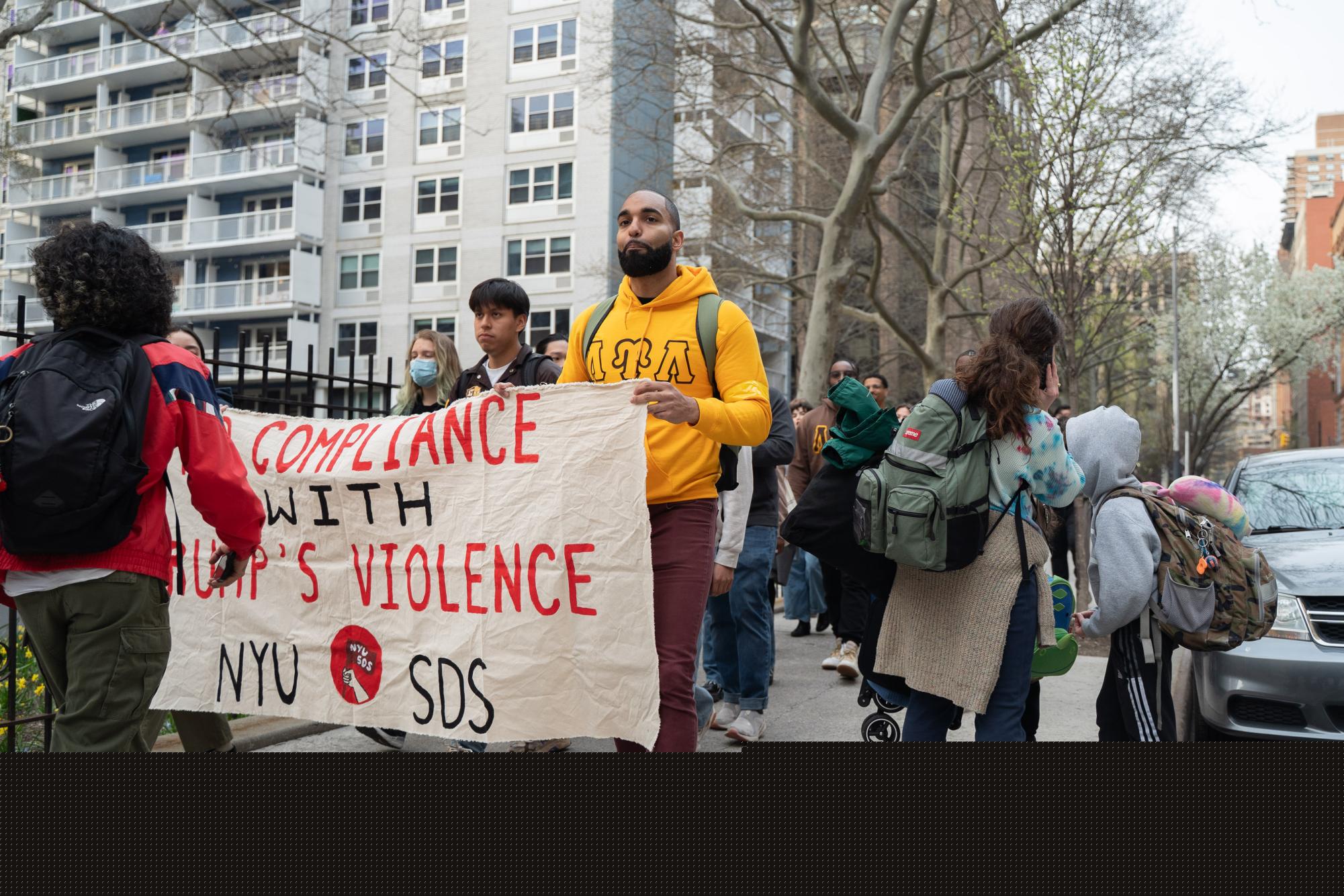 Dozens protest NYU response to College Republicans’ anti-immigration panel