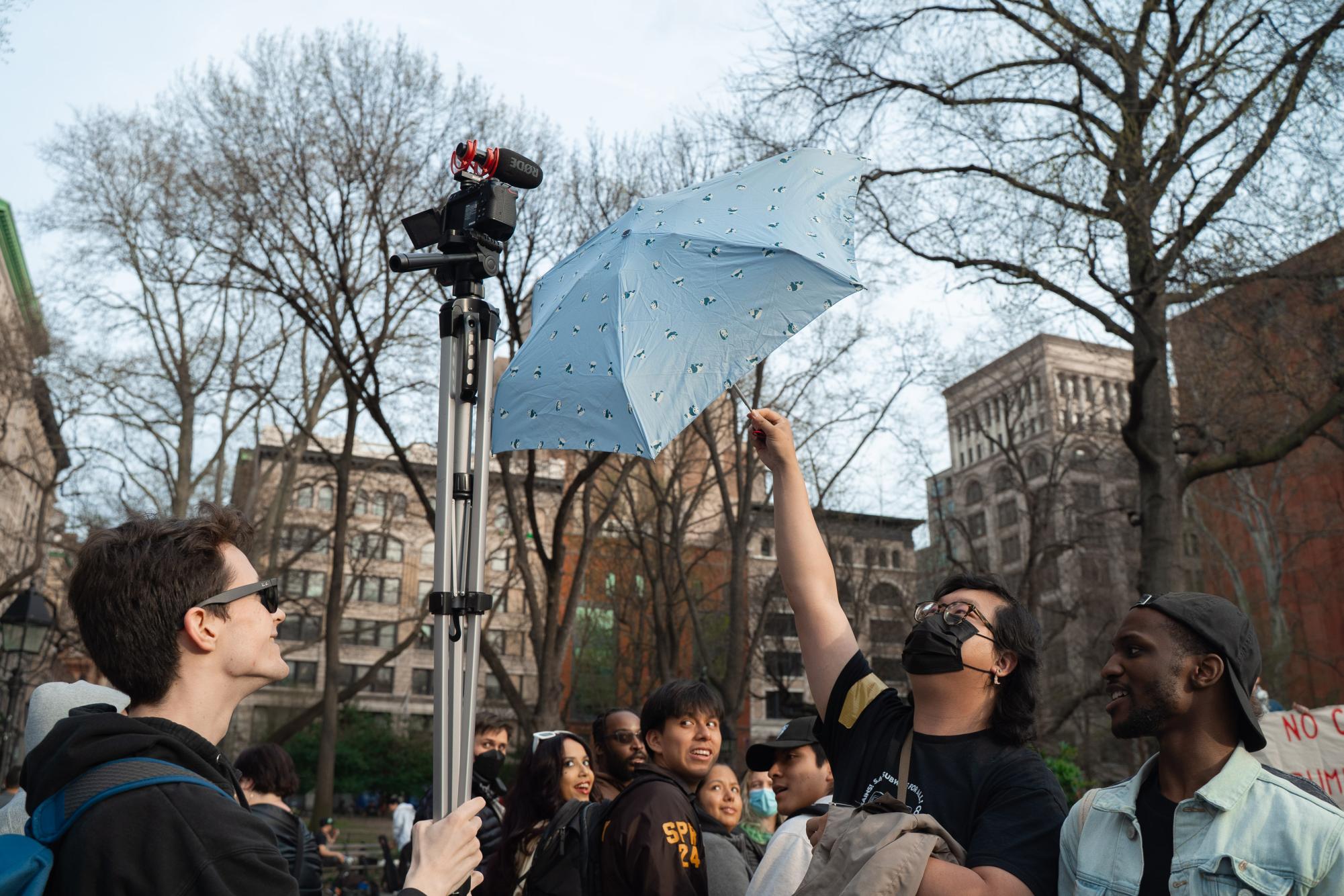 Dozens protest NYU response to College Republicans’ anti-immigration panel